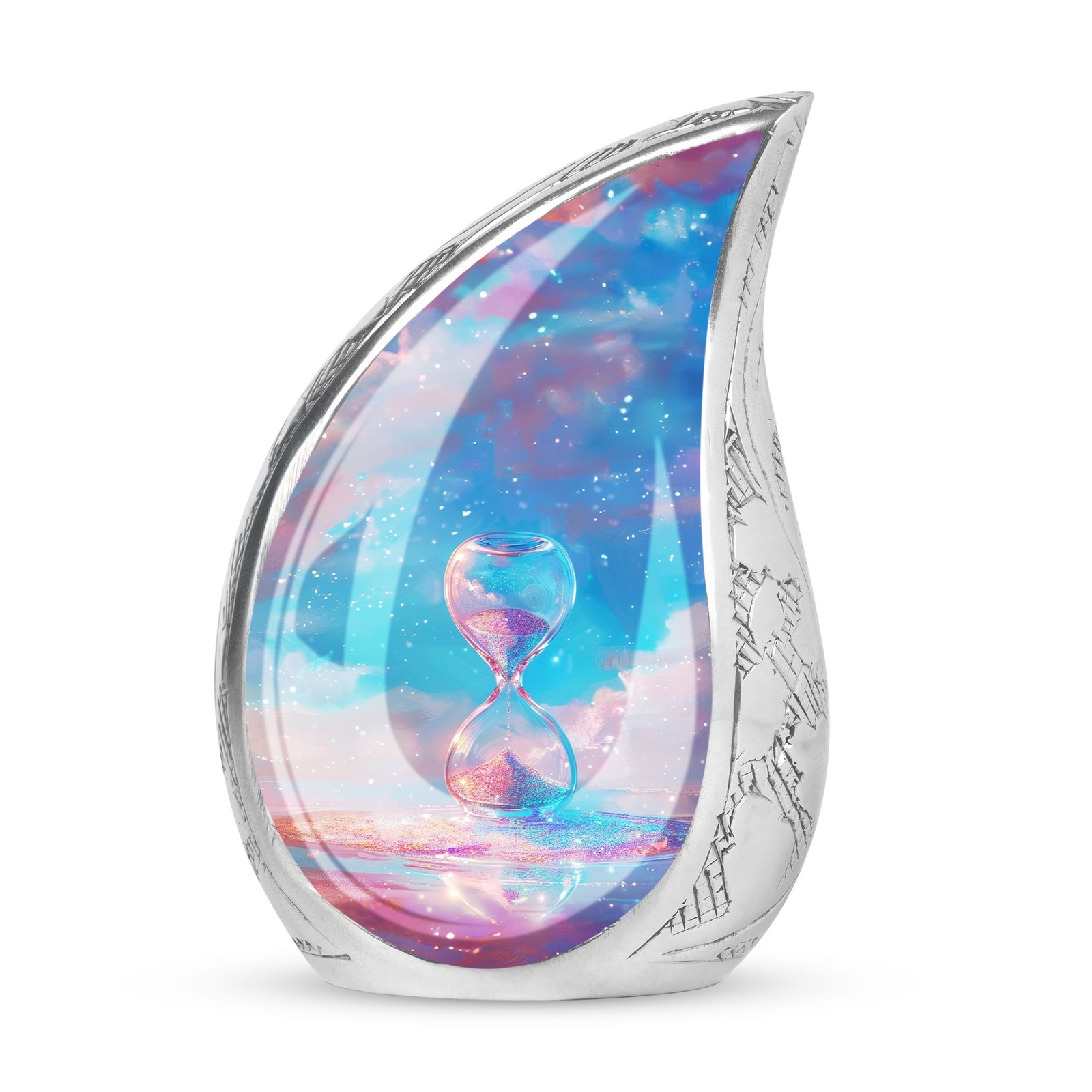Cosmic Hourglass Urn - Small Urn For Human Ashes Keepsake - Cremation Urn