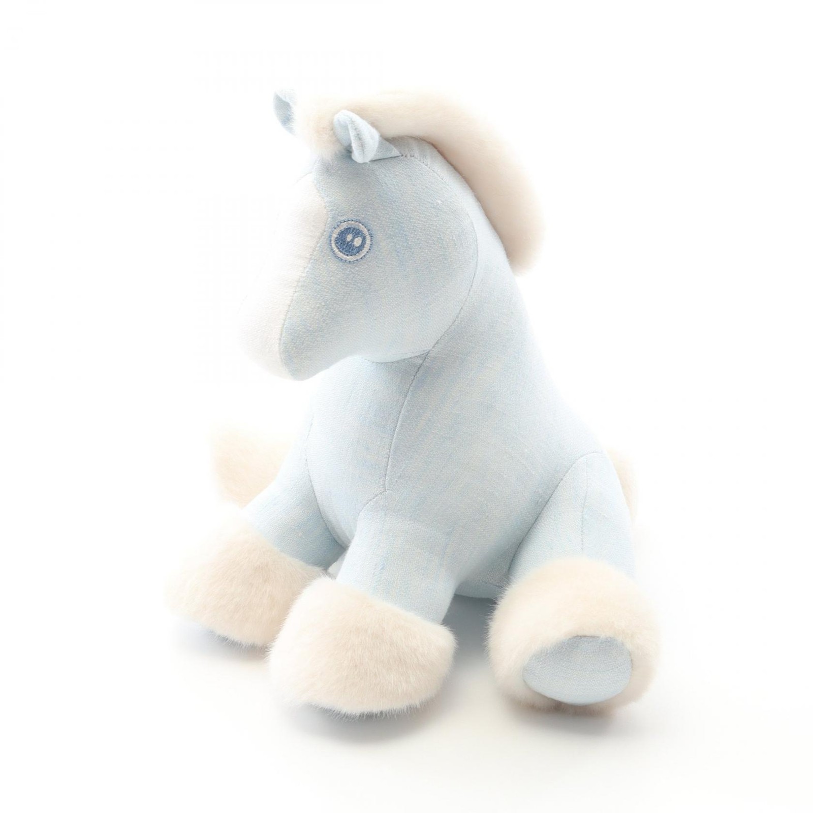HERMES Baby Hermy Plush Bleu Glacier Linen Canvas