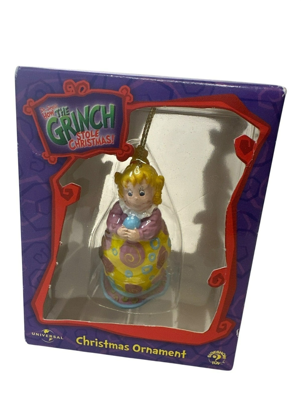 VTG How the Grinch Stole Christmas Cindy Lou 2000 Sideshow Ornament NIP