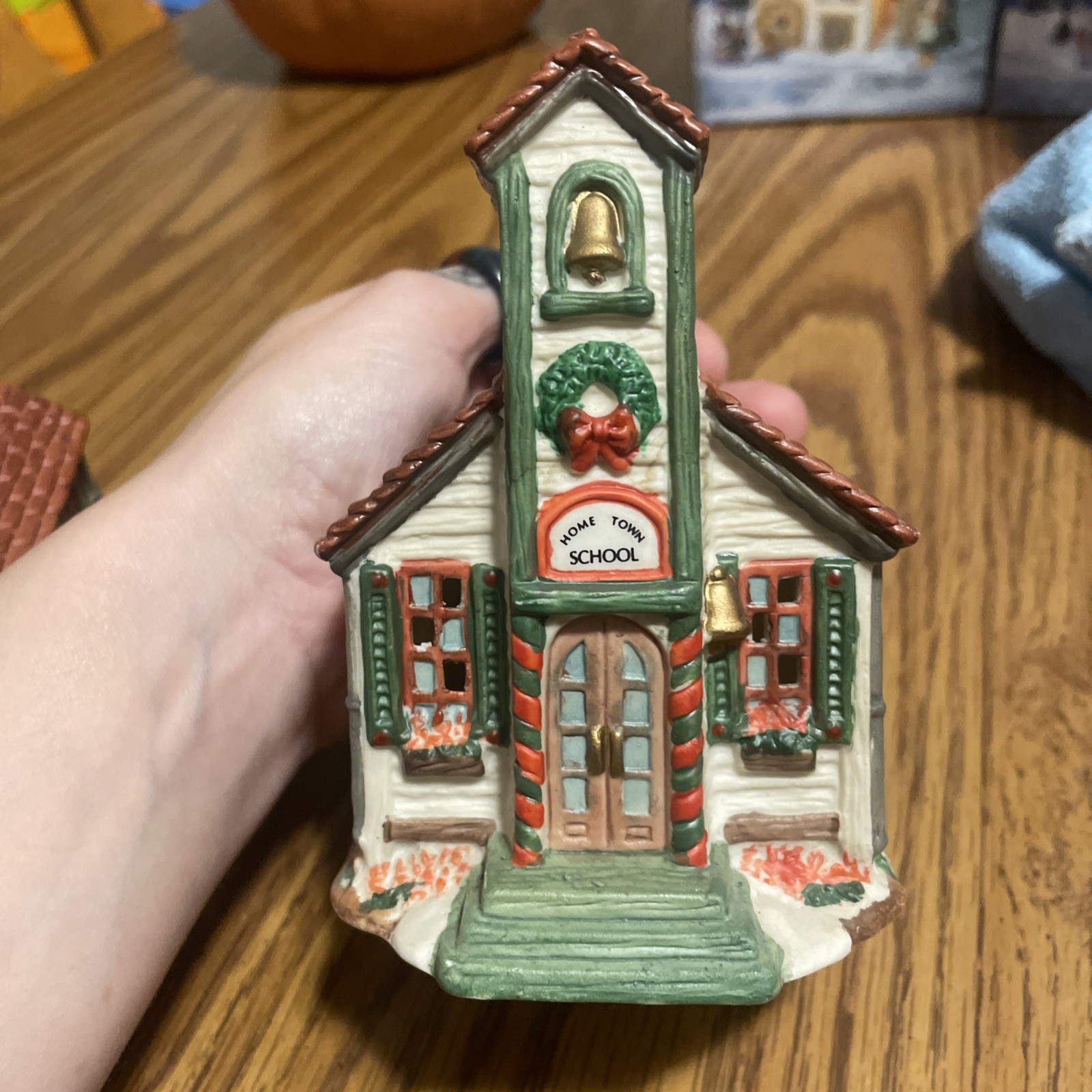 Vtg 1994/95 Home Town America Collection School Christmas Village Porcelain
