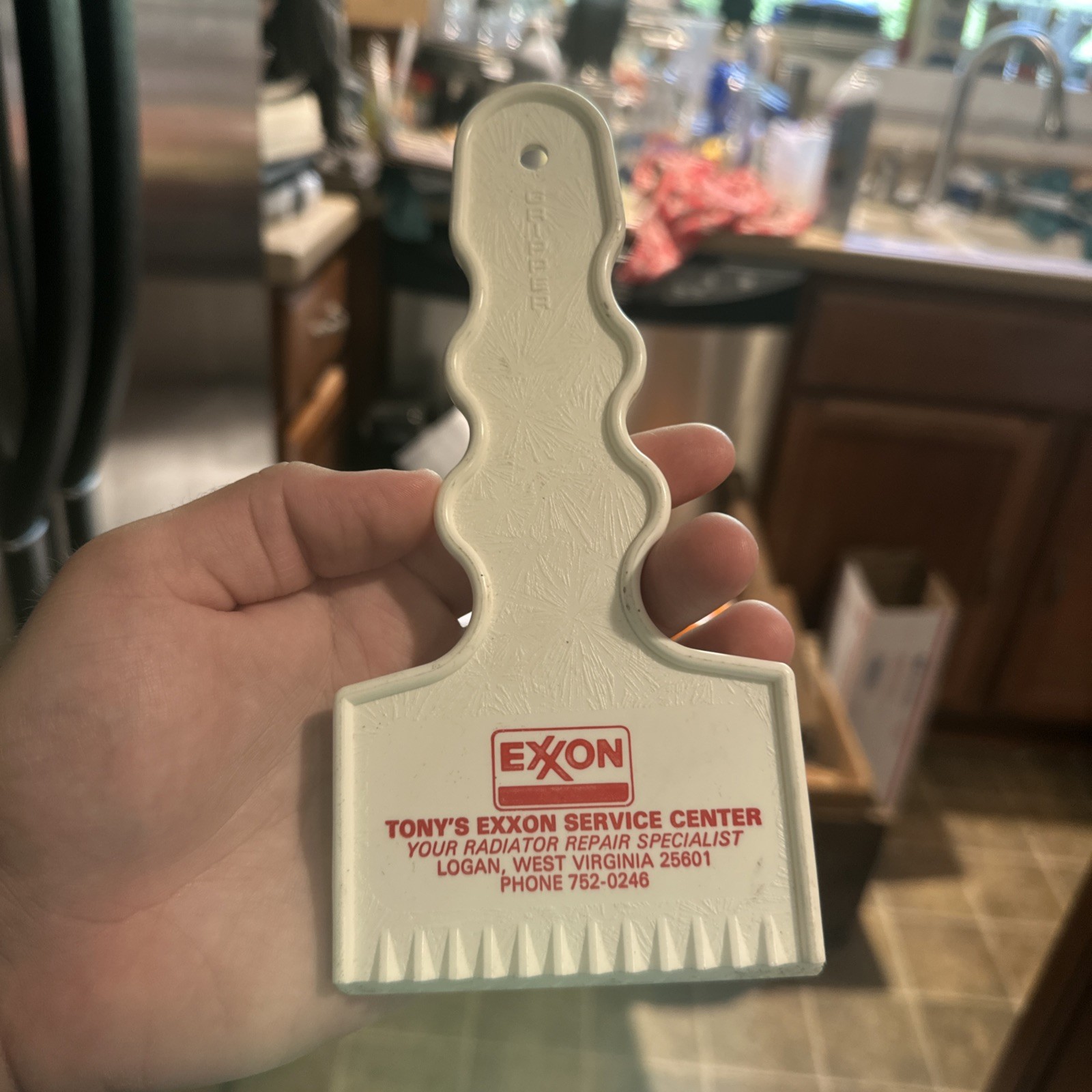 Vintage Tony’s Exxon Gasoline Advertising Ice Scraper Logan WV Vintage Tony’s Exxon Gasoline Advertising Ice Scraper Logan WV