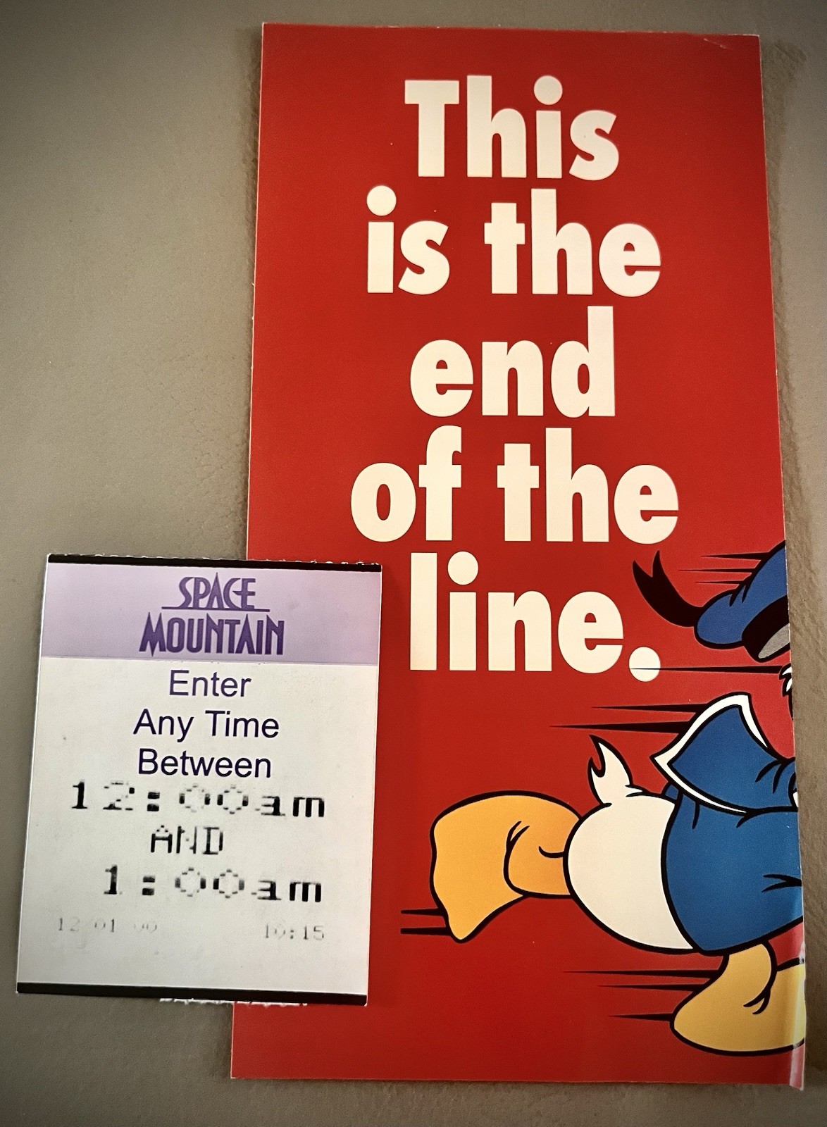 RARE OLD Numbered Version Space Mountain 12/1/00 Disney World FastPass + Advert