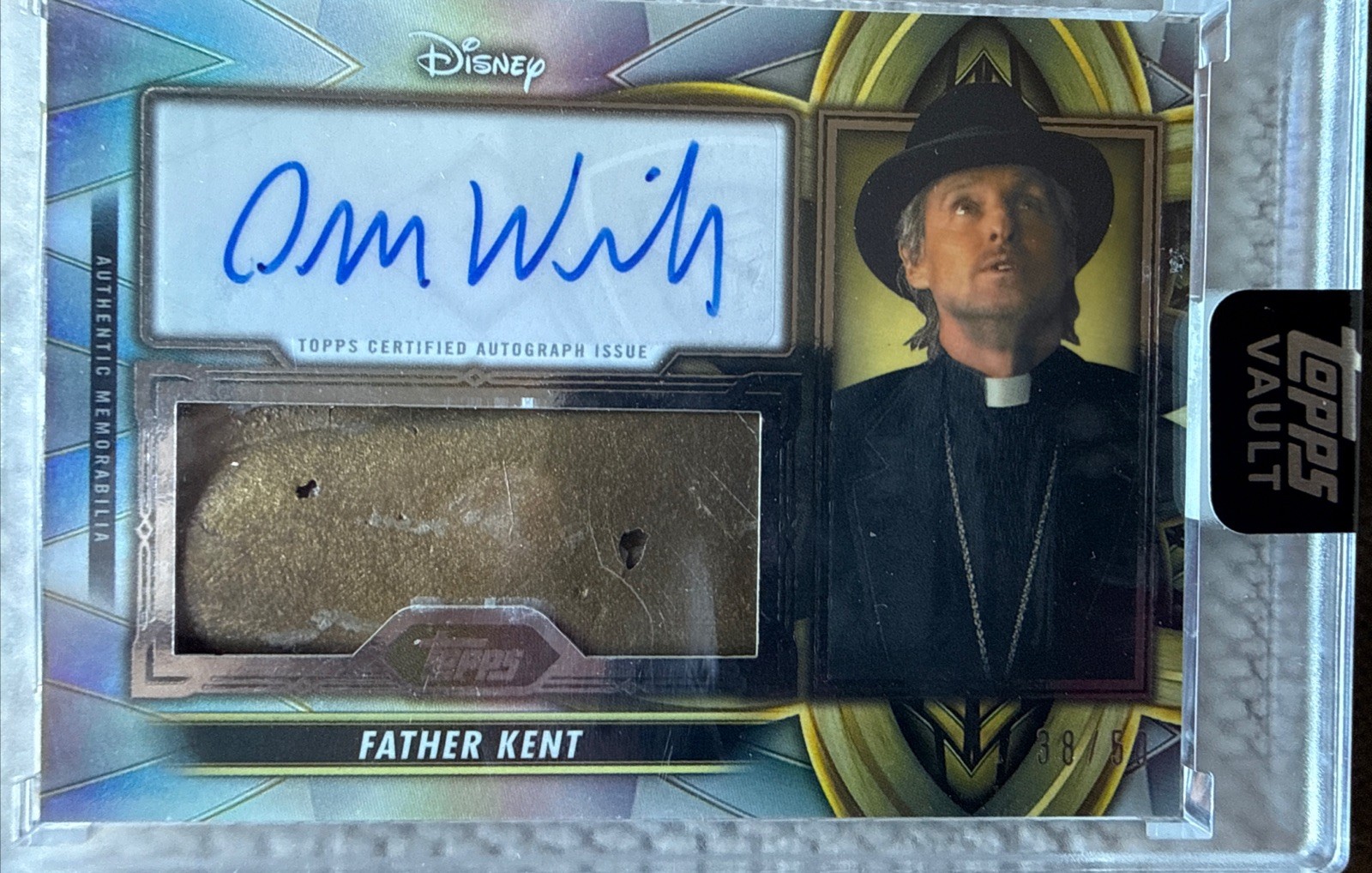Topps 2026 Disney Vault Owen Wilson Father Kent Auto Relic VAR-OW 38/50
