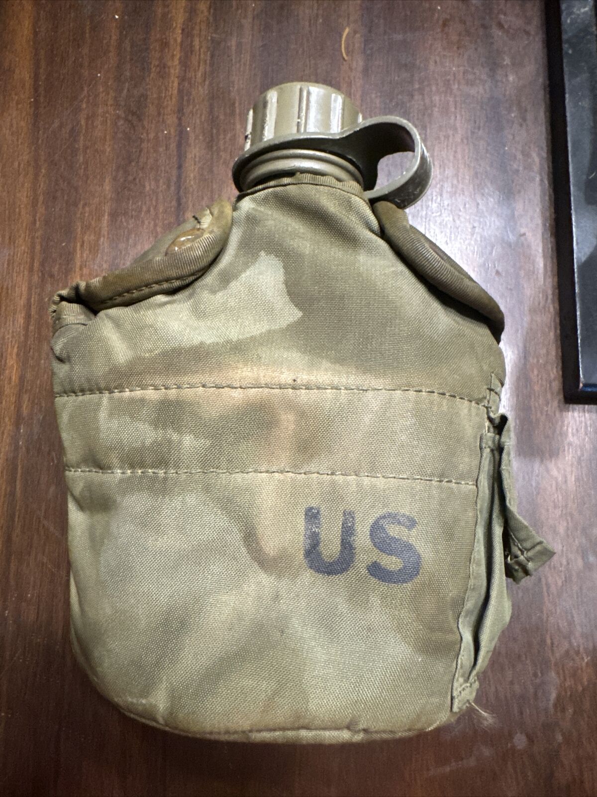 1982 U.S. Military Water Canteen Cover, With Plastic Water Canteen