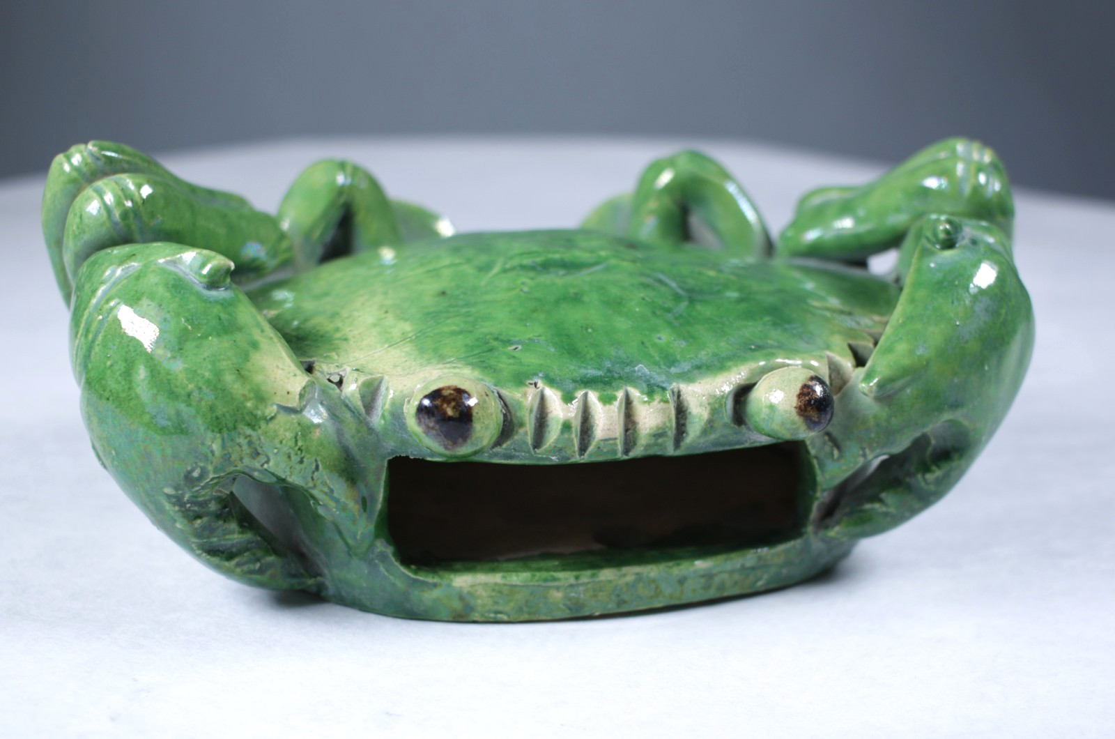 Ceramic Crab Wall Pocket Planter Self Standing Vase Green Vintage Coastal Décor