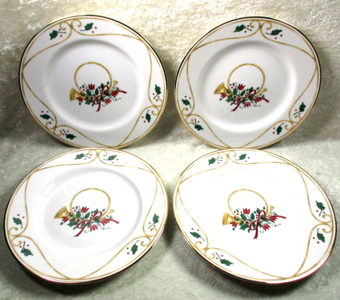 Princess House Veranda Christmas Salad Plate Set of 4