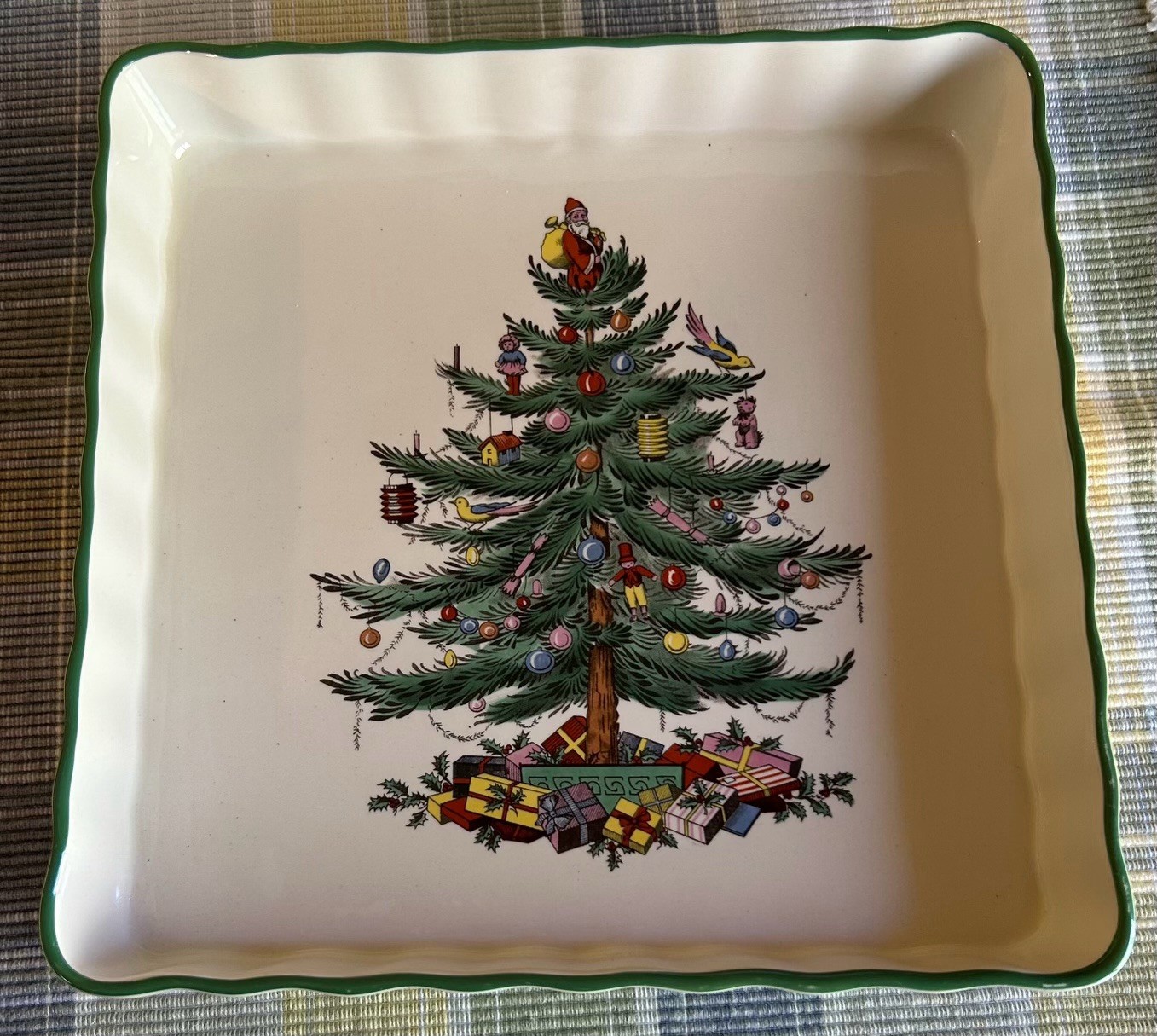 Vintage Spode Christmas Tree 5 Pc Hors d’Oeuvres Set Imperial Cookware England
