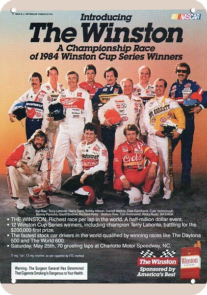 1984 WINSTON CUP NASCAR Drivers Winners Petty 1985 DECORATIVE REPLICA METAL SIGN
