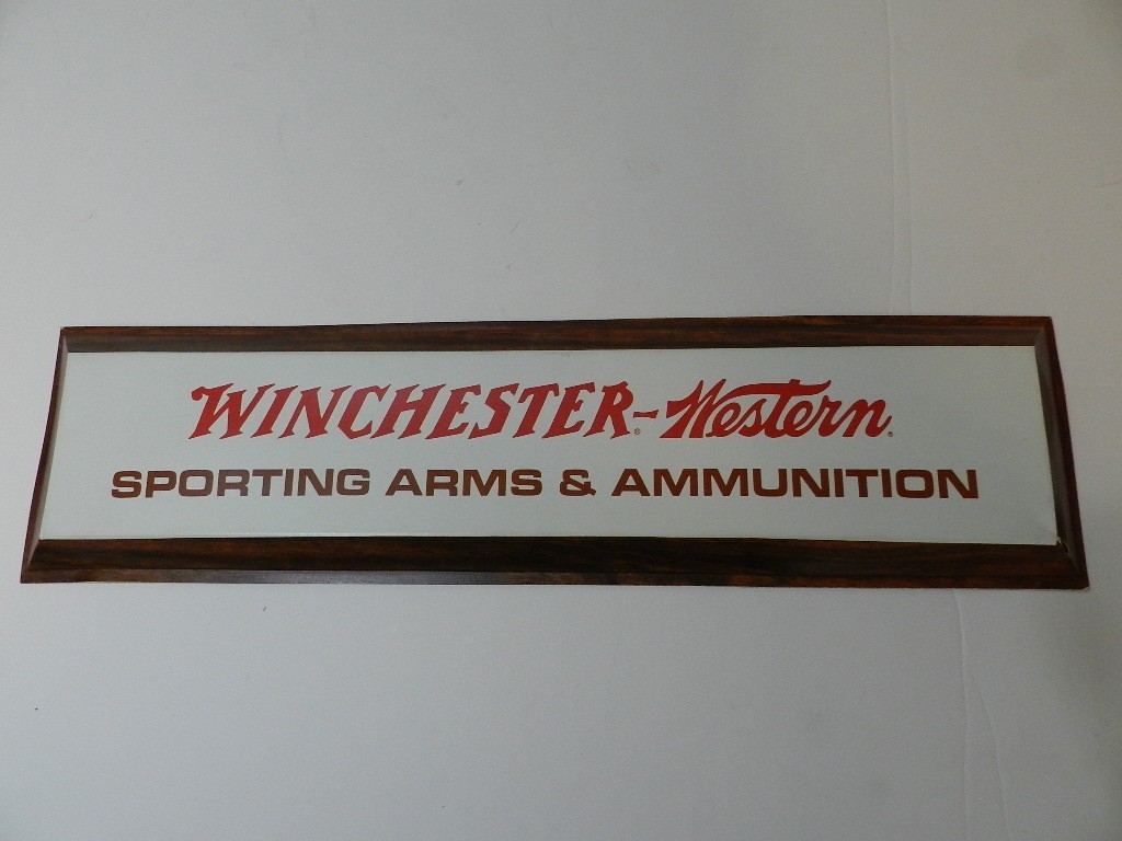 VINTAGE ADVERTISING SIGN-WINCHESTER-WESTERN SPORTING ARMS & AMMUNITION SIGN