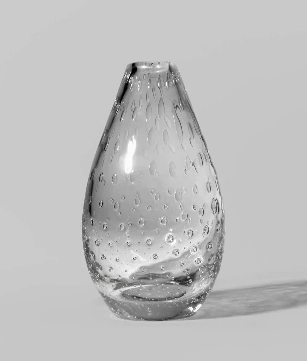 Hirschberg Crystal Teardrop Bubbles Vase, 1960s, Germany