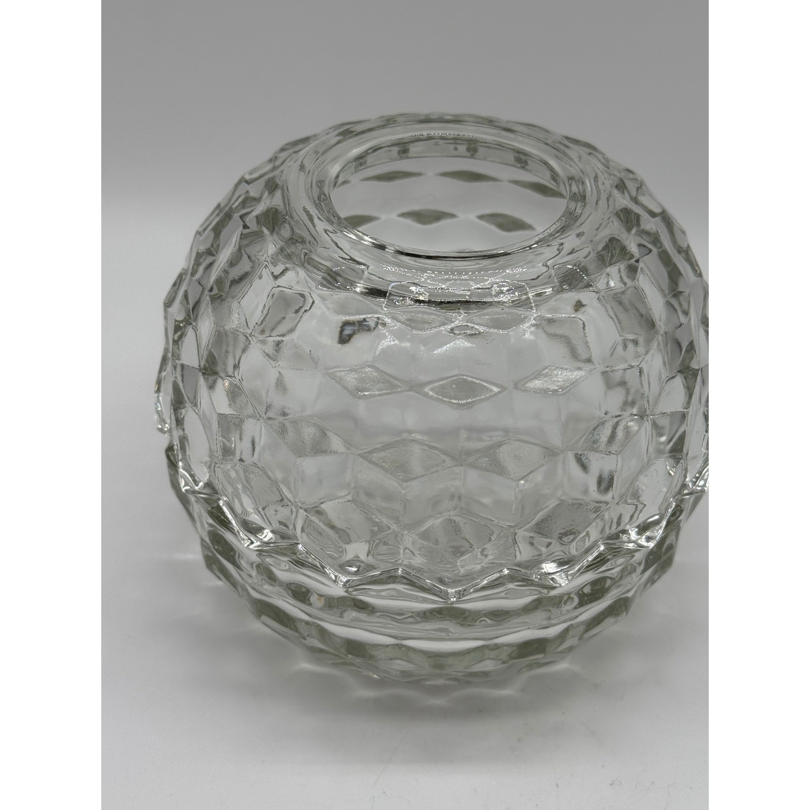 Vtg Indiana Glass Whitehall Cubist Fairy Lamp Clear Crystal American Cube 2pc 5\