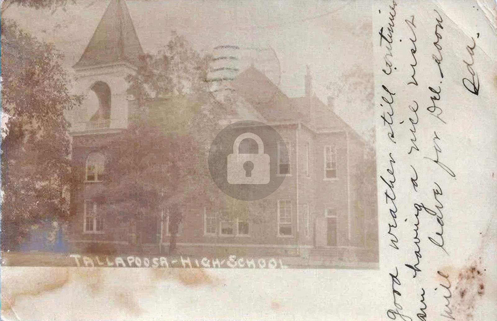 1907 Tallapoosa GA High School RPPC Photo Postcard COPY