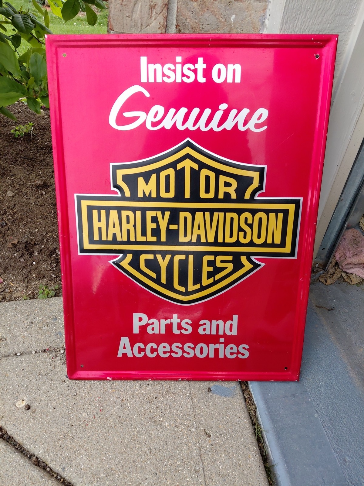 c.1970s Original Vintage Harley Davidson Motorcycles Sign Metal Embossed Dealer c.1970s Original Vintage Harley Davidson Motorcycles Sign Metal Embossed Dealer