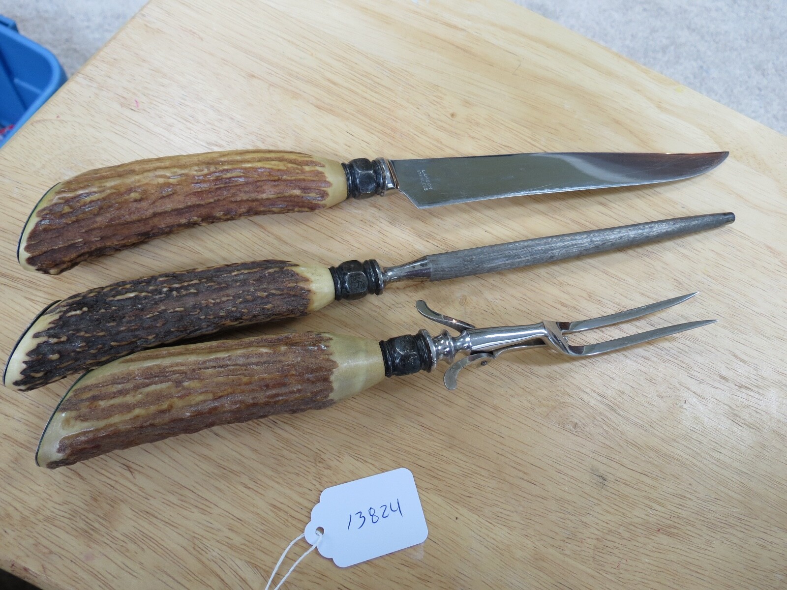 Vintage Lamson Stag Handle knife  Carving set (lot#13824)