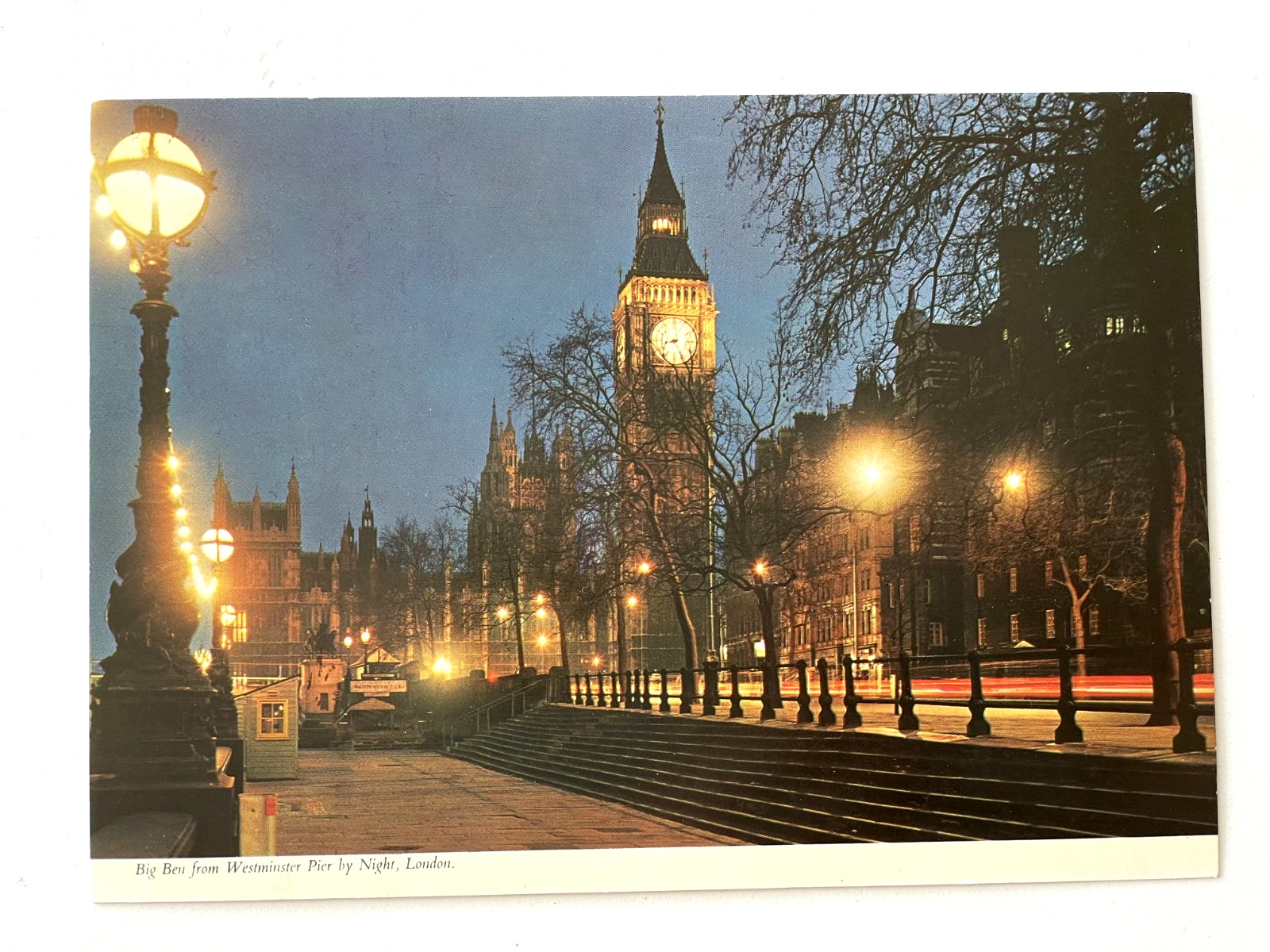 Big Ben From Westminster Pier London England Unposted Postcard ca 1968 E/VF