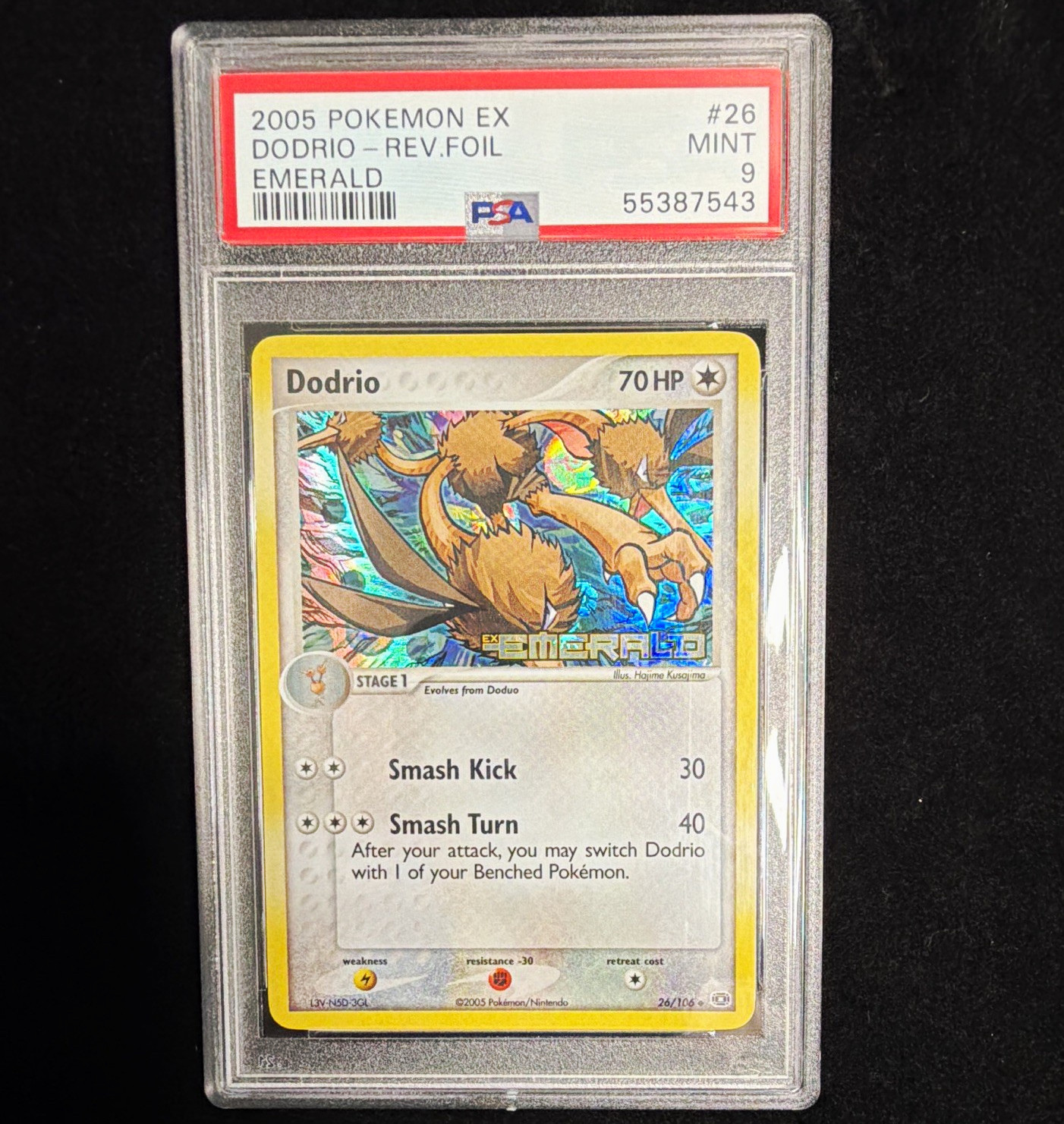 Pokémon EX Emerald Dodrio 26/106 Reverse Holo PSA 9 2005 English POP28
