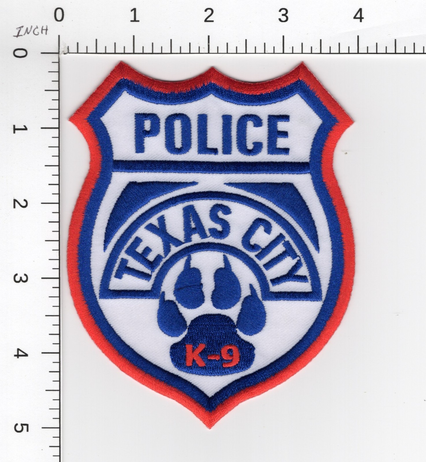 K-9 ^^^ TEXAS CITY --- COLLECTIBLE POLICE EMBROIDERED CANINE K9 PATCH