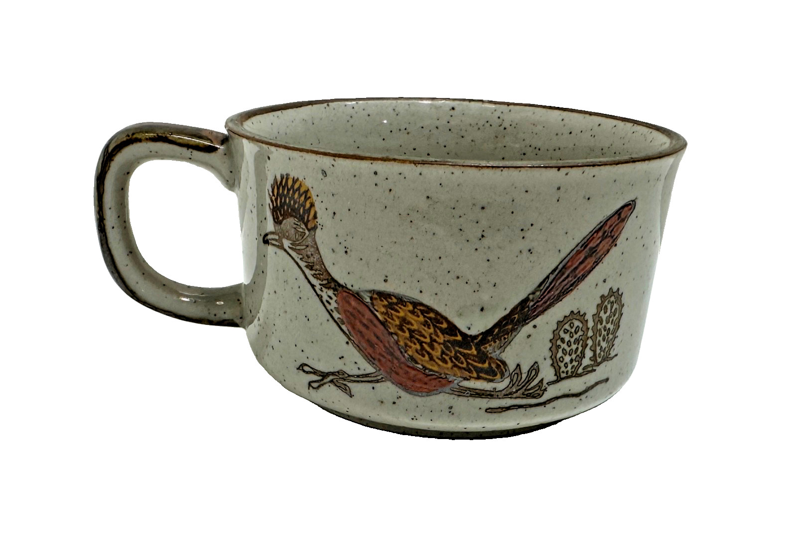 Excellent Vintage Otagiri Japan Stoneware - MCM Roadrunner Cactus Soup/Mug