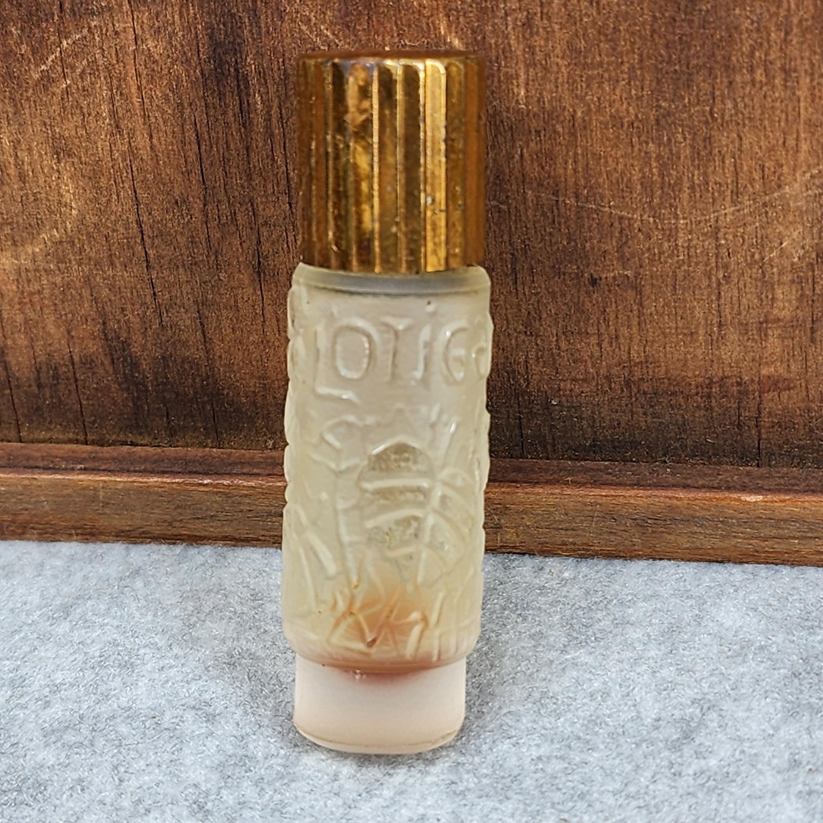 Vintage LALIQUE COTY L\'ORIGAN CARVED Glass PERFUME BOTTLE Paris France Art Deco