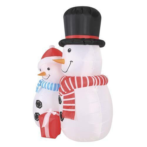 6\' Lighted Smiling Snowman Couple Inflatable Fun Christmas Lawn Holiday Decor