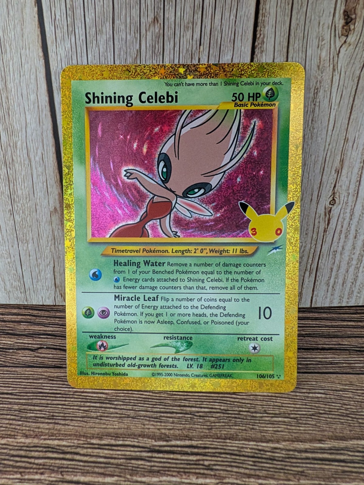 Shining Celebi 106/105 30th Anniversary Rare Holo Pokémon TCG Card Shining Celebi 106/105 30th Anniversary Rare Holo Pokémon TCG Card