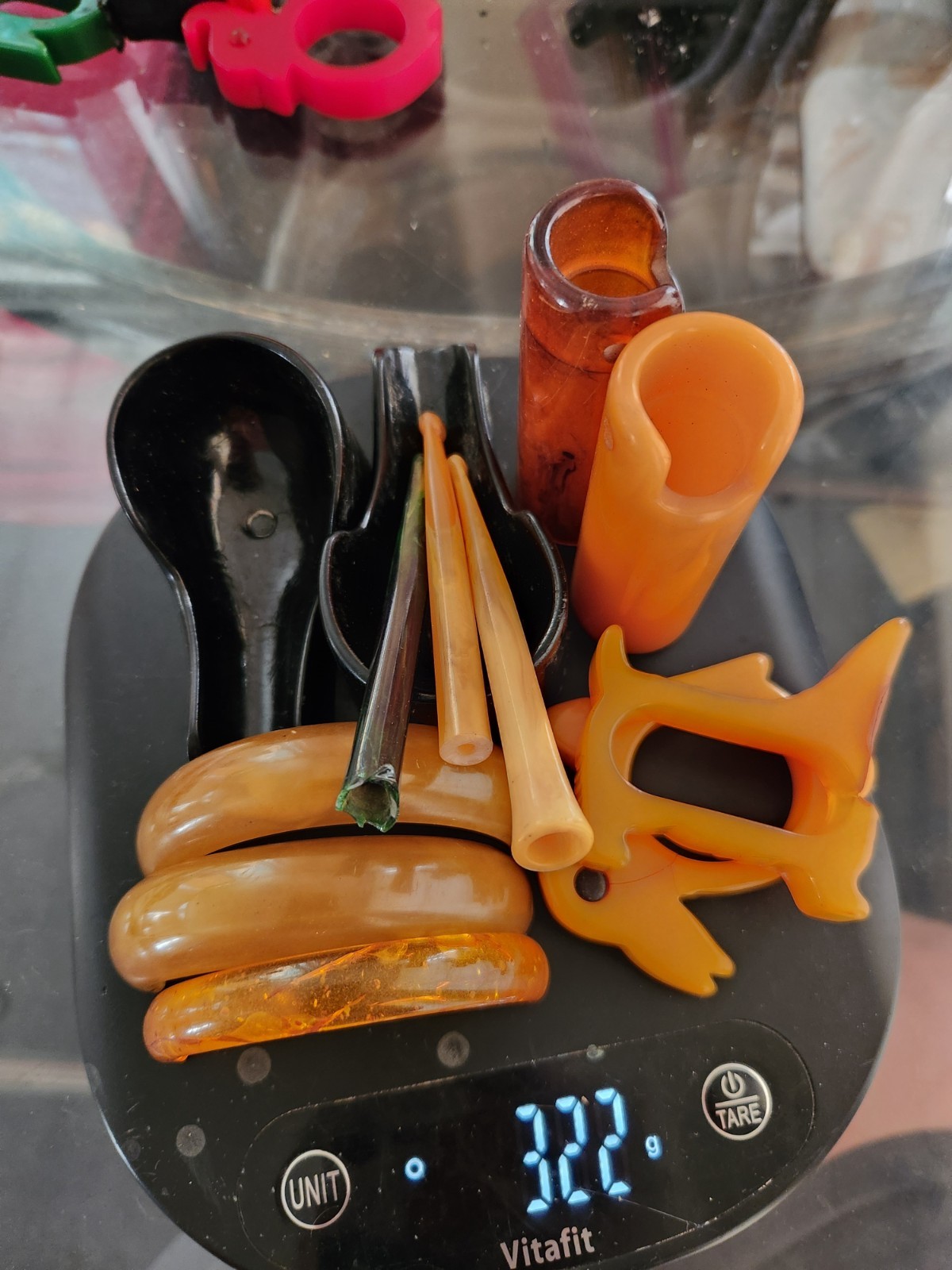 Vintage Bakelite Catalin Artisan Lot. Rare Items. Prystal. Laminated, Thick 