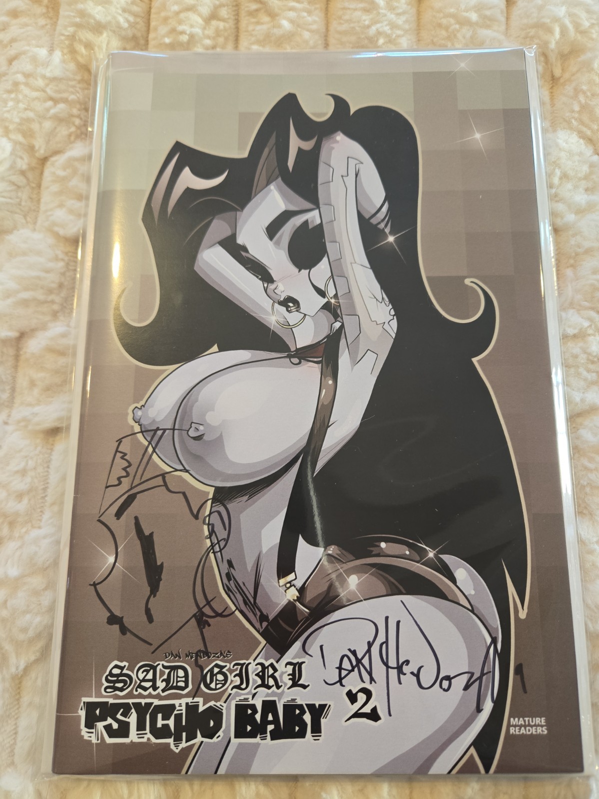 Sad Girl Psycho Baby 2 Topless cover With Dan Mendoza Sketch Art