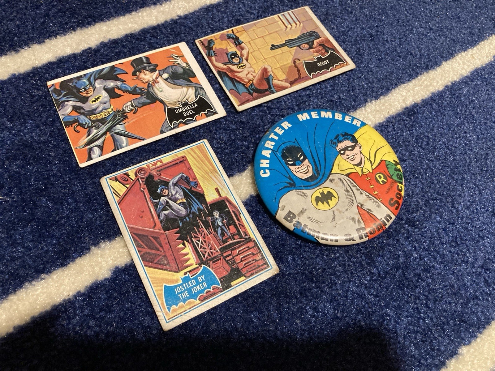 Vintage 1966 Batman Trading Cards & Membership Pinback Memorabilia DC Comics