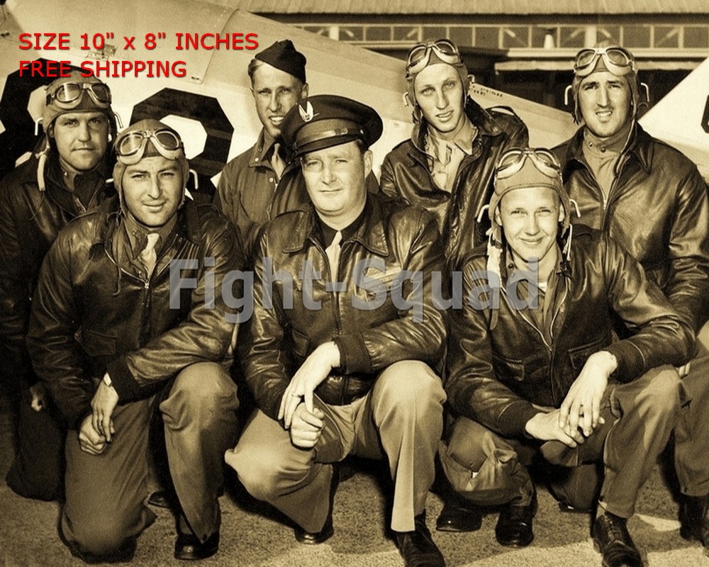 WW2 8x10 Photo AVIATORS with Trainer Aircraft CAL AERO FLIGHT SCHOOL O2085