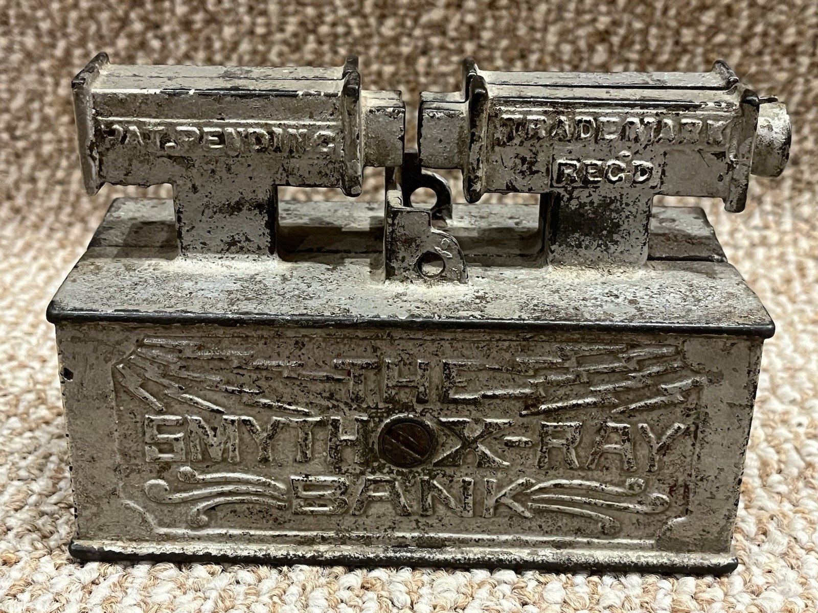 For Parts Antique 1898 Smyth X Ray Cast Iron Mechanical Bank Original See Descr