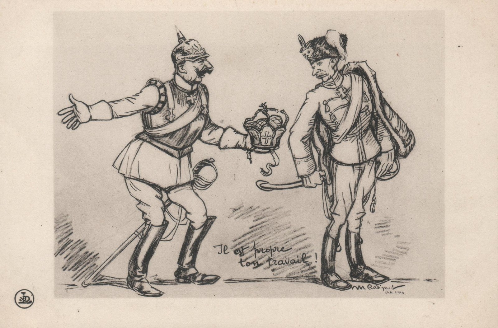 WW1 French Anti Kaiser Postcard 1914 Crown Prince Maurice Radiguet ND Phot