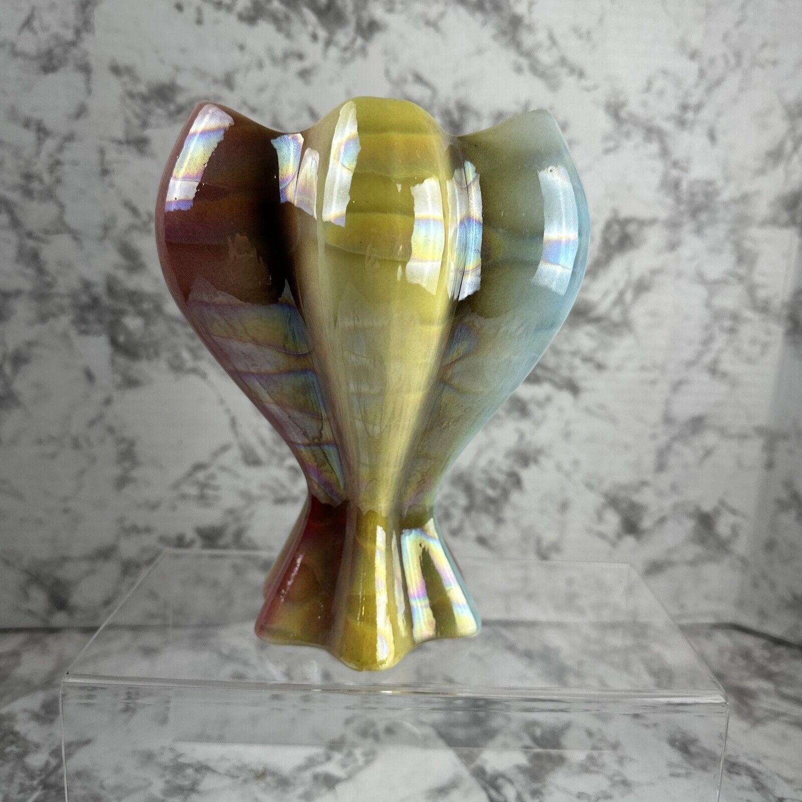 Vintage MCM 50s Sicas Sesto Fiorentino Rainbow Iridescent Glaze Balloon Vase
