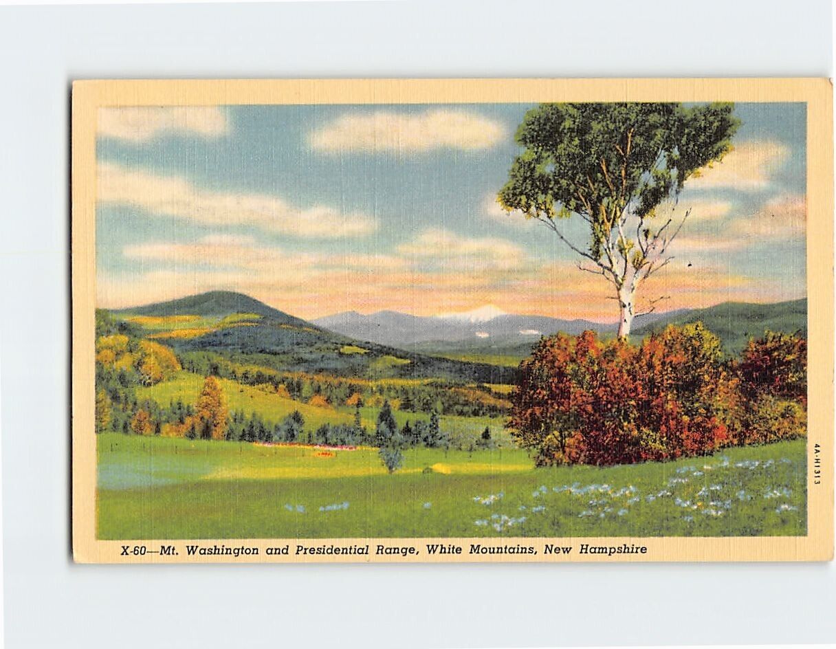 Postcard Mt. Washington & Presidential Range White Mountains New Hampshire USA