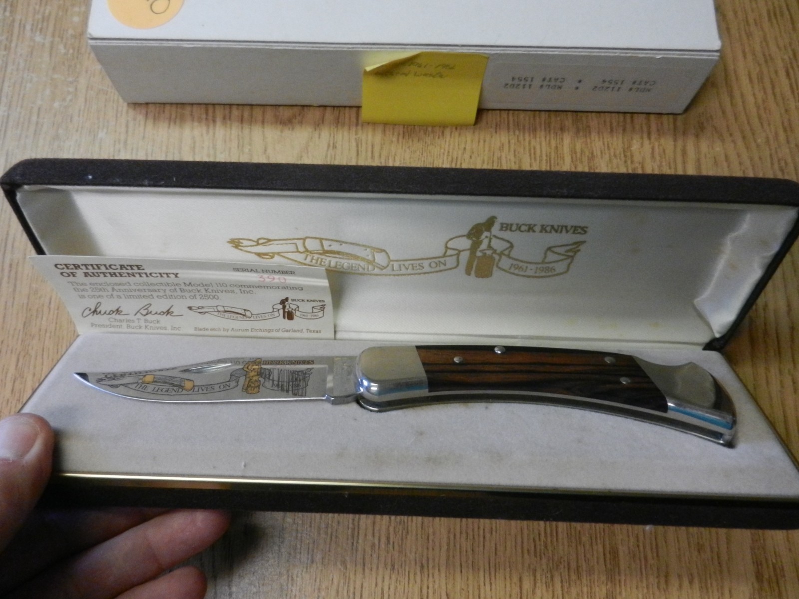 New 1986 25th Anniversary Buck 110 Lock back Knife W/ Case #390/2500 Made Unused