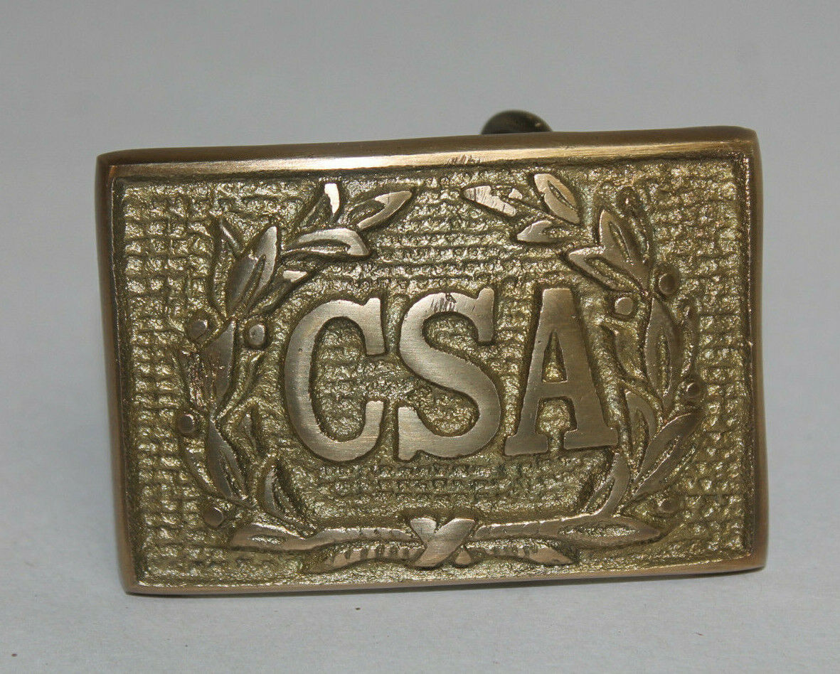 Antique Style Military Civil War Confederate CSA Belt Buckle Brass WREATH #1