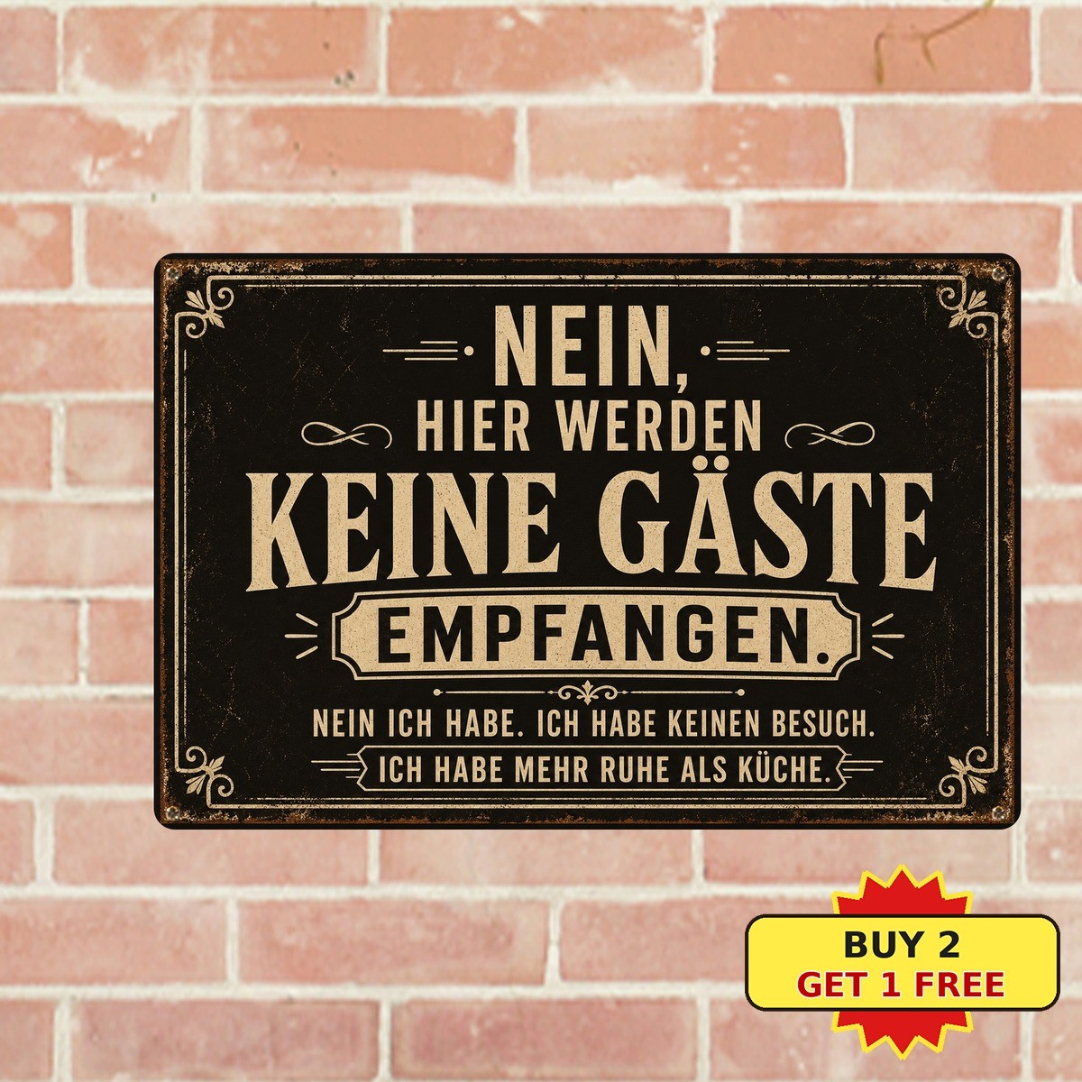 German Quote Funny Saying Metal Sign Retro Novelty Phrase Tin Plaque 8x12