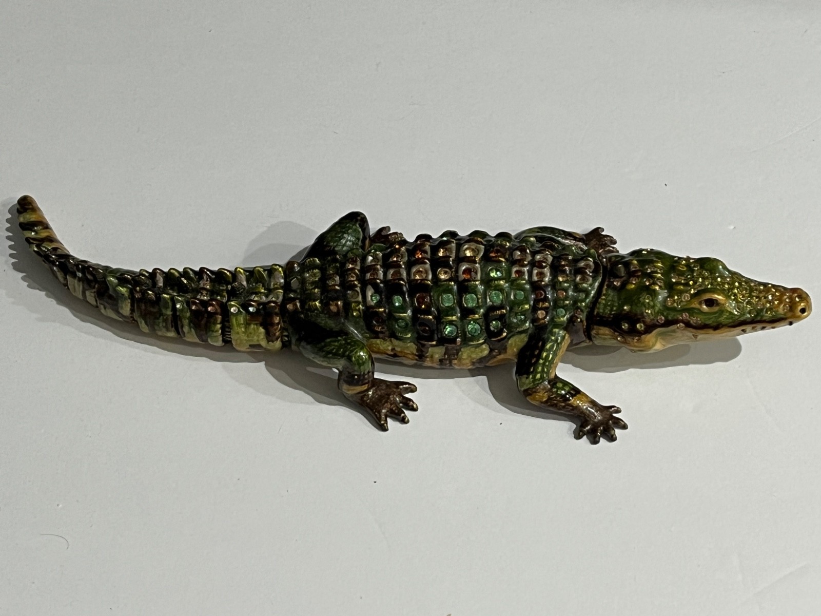 PERFECT LARGE JAY STRONGWATER ARTICULATED CRYSTAL ENAMELED ALLIGATOR 11\ PERFECT LARGE JAY STRONGWATER ARTICULATED CRYSTAL ENAMELED ALLIGATOR 11\