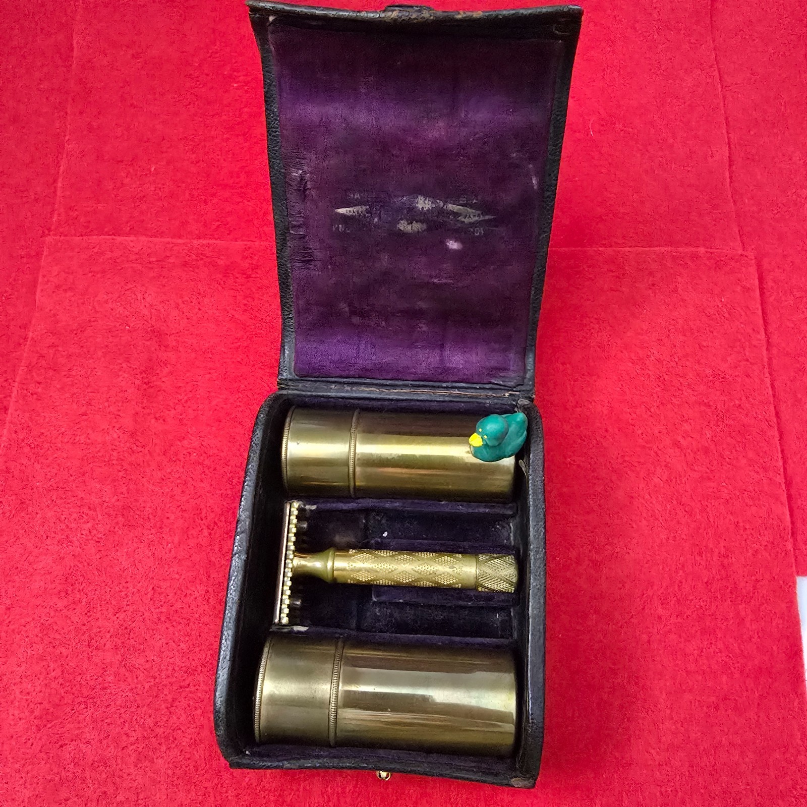 Vintage Gillette 1927/28 Gold Plated NEW Improved Combination Set (Item #271)