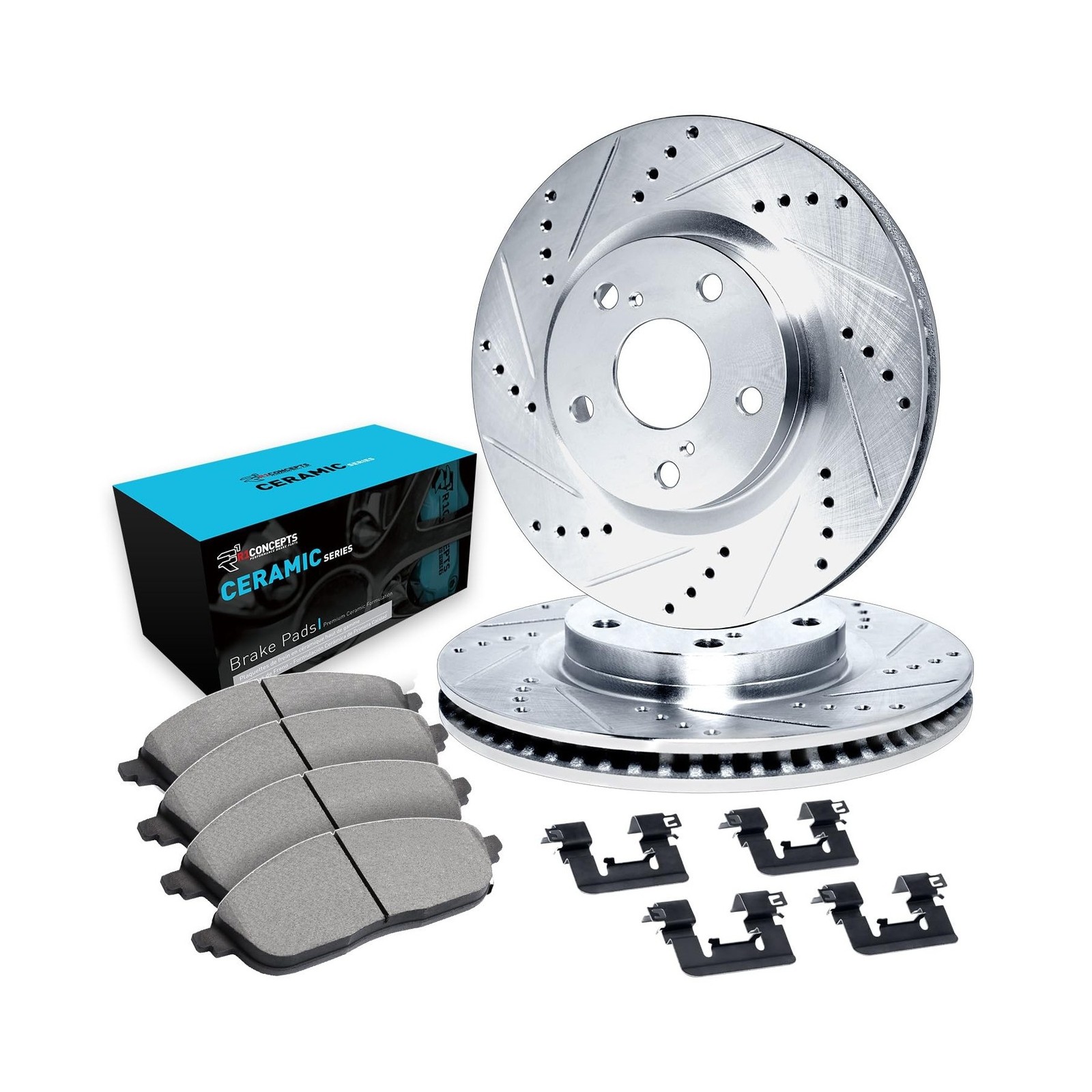 R1 Concepts Front Brake Kit Fits 2013-2021 Honda Accord| Ceramic Pads, Drille...