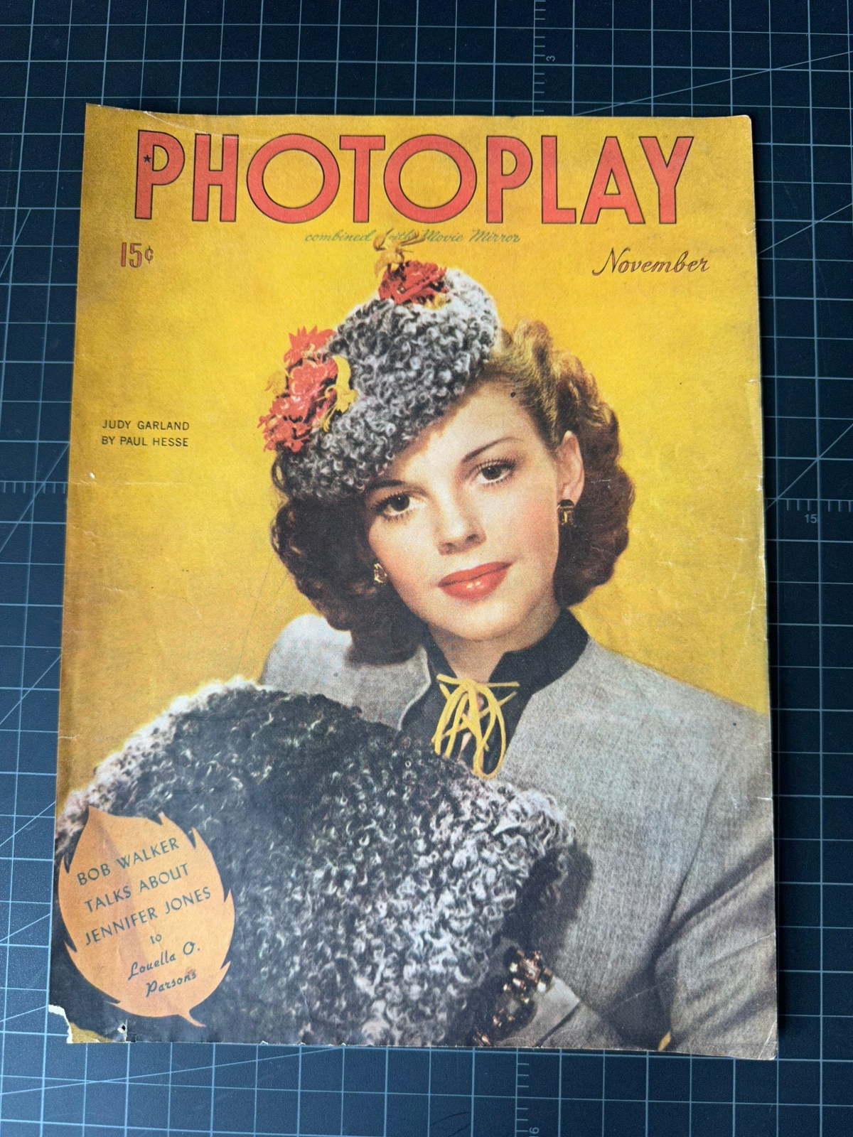 Vintage 1940s Photoplay Magazine Cover Print Ad
