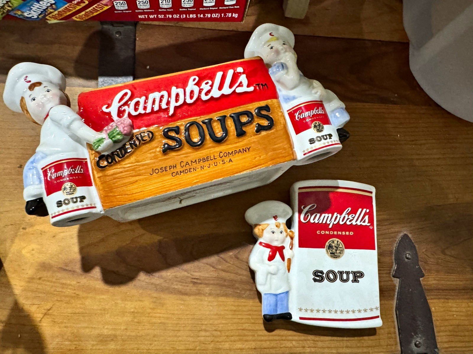 Campbell\'s Condensed Soup Ceramic Advertising Container w/ Chef Figures 1999