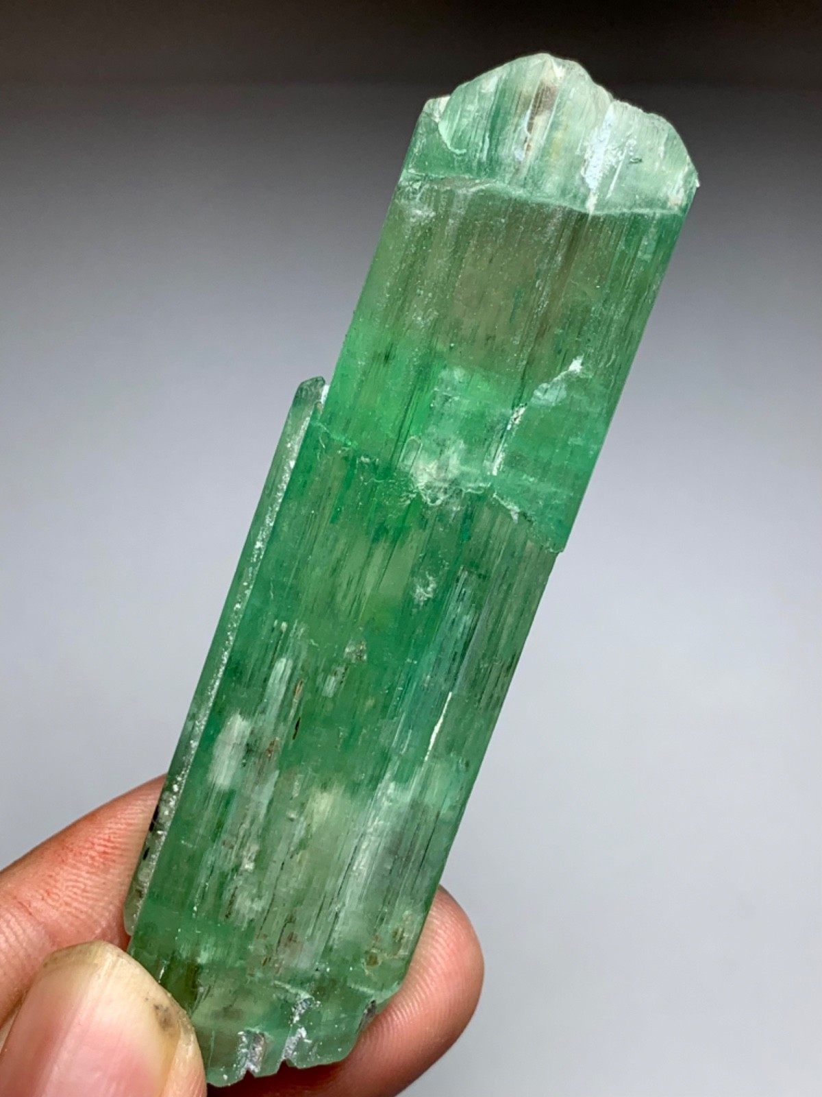 256 Carat Beautiful Green Kunzite Crystal From Afghanistan
