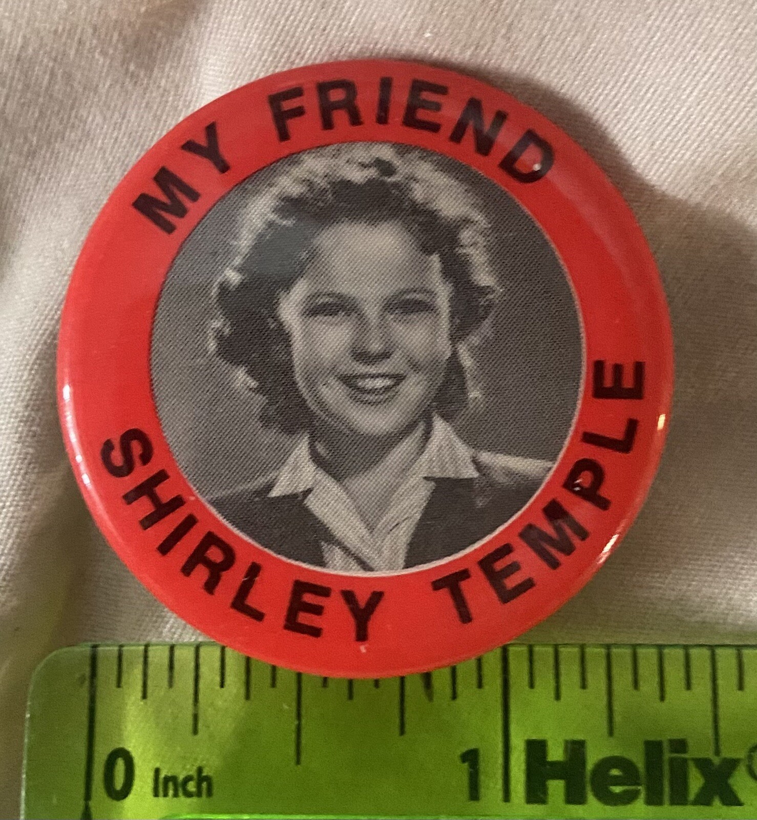 Vintage Pin Pinback My Friend Shirley Temple - Red
