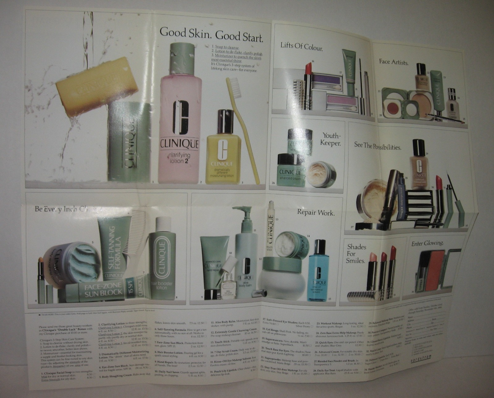 Vintage 1988 Clinique Print AD Mailer Your Clinique Bonus Fold-out Poster 22x17