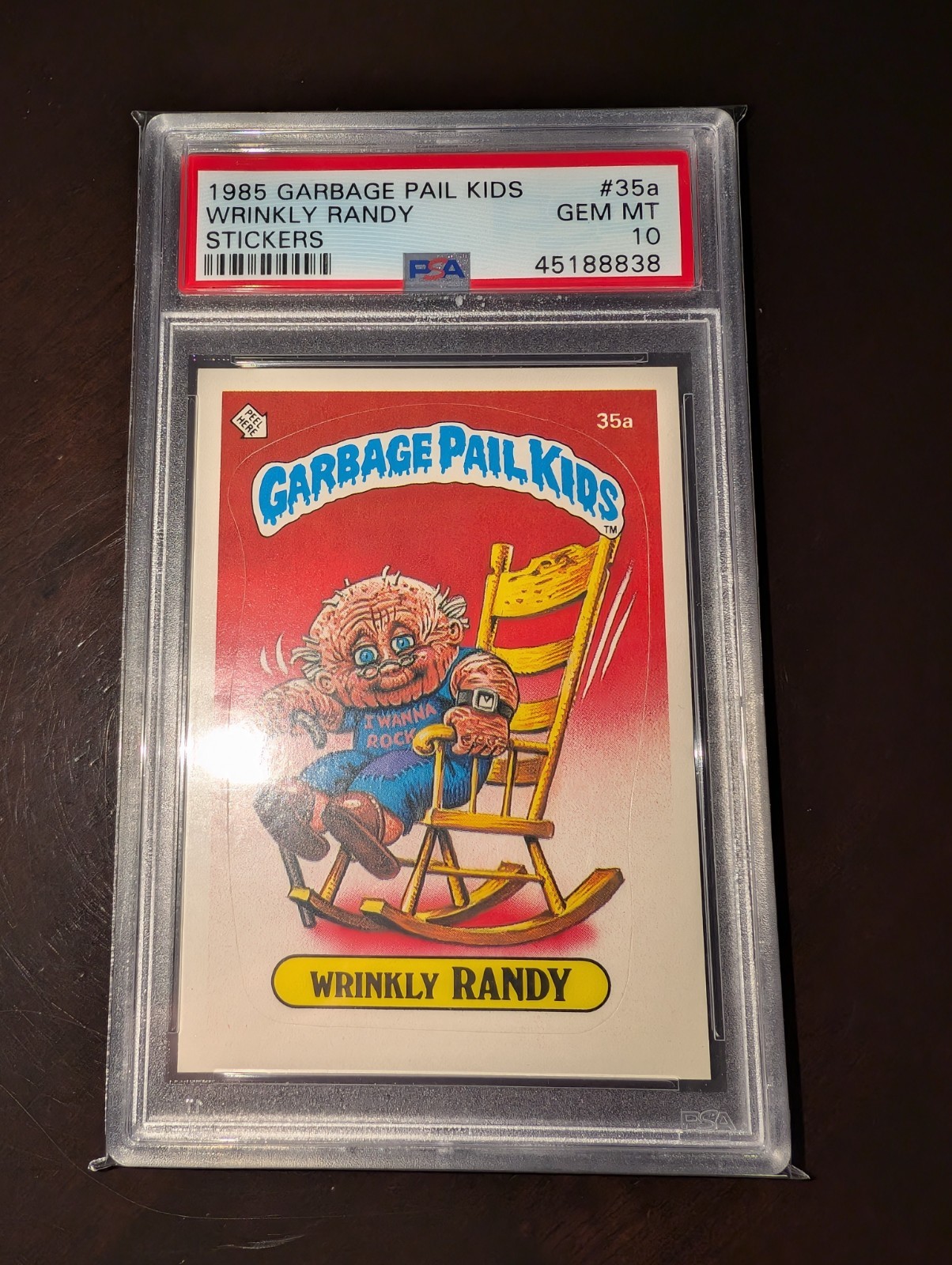 1985 TOPPS GARBAGE PAIL KIDS SERIES 1 WRINKLY RANDY #35A GRADED PSA 10 GEM MINT