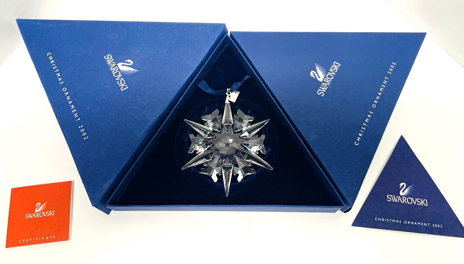 Swarovski 2002 Annual Christmas Ornament Crystal Snowflake MIB w/ COA