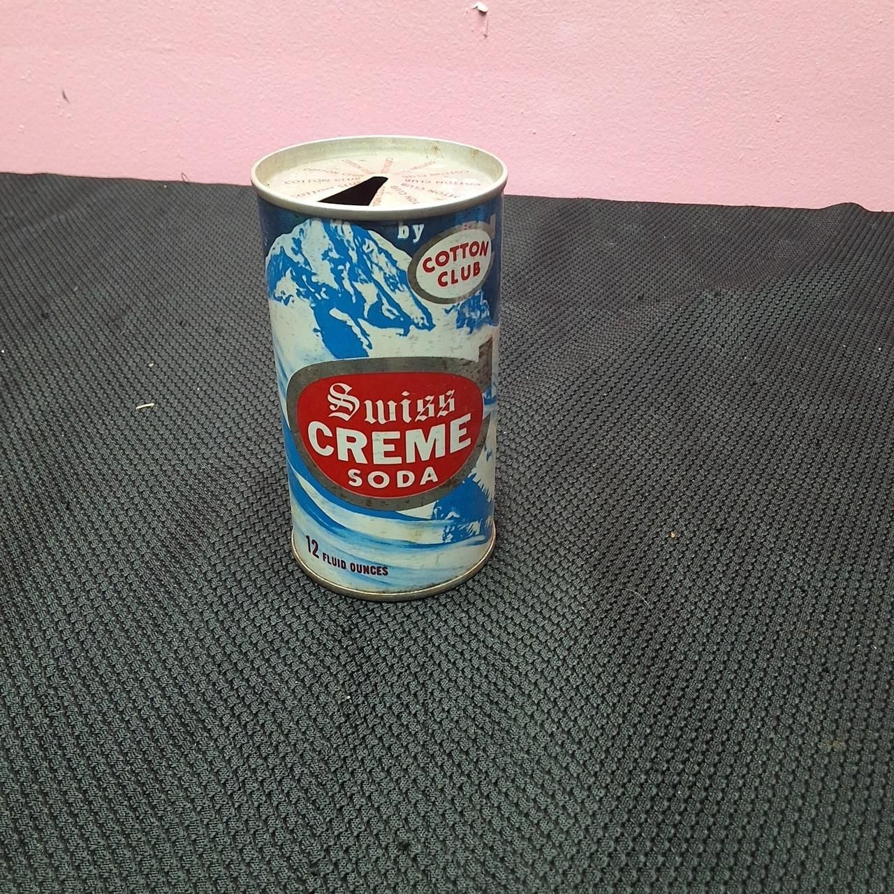 Vintage Cotton Club Swiss Creme Soda 12 oz Empty Steel Can