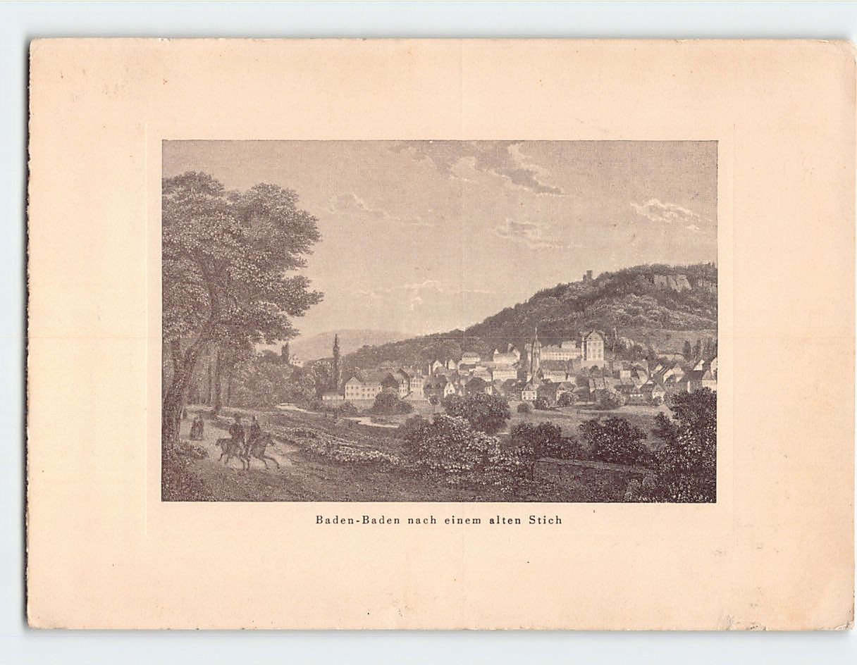 Postcard Baden Baden nach einem alten Stich Baden Baden Germany