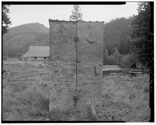 Photo:Horse Ranch Privy No. 2 Wyoming 1900s outhouse cabin ranch scene