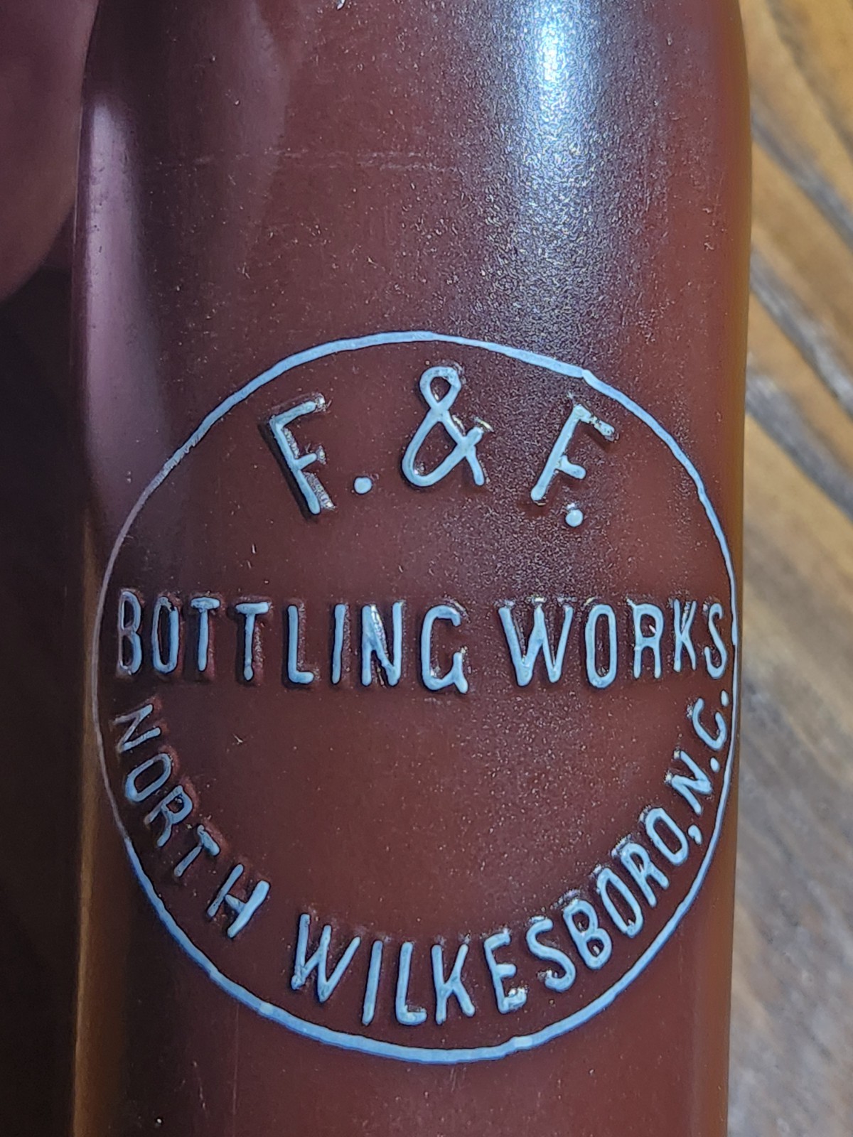 Antique F. & F. Bottling Works  NORTH WILKESBORO NC SODA BOTTLE  Repaired